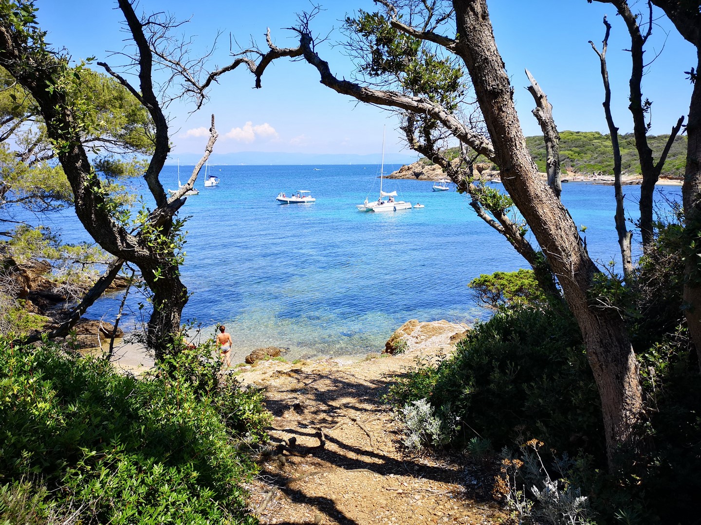 Plage de rêve en vacances en camping à Porquerolles