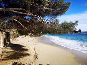 La plage de La Fossette à deux pas du camping !